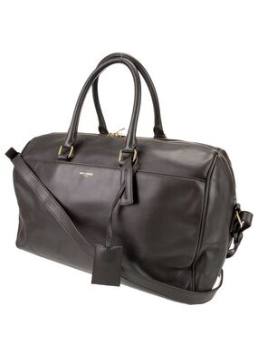 Saint Laurent Gray Classic Leather Duffel 12 - Top Handle Bag w/ Shoulder Strap